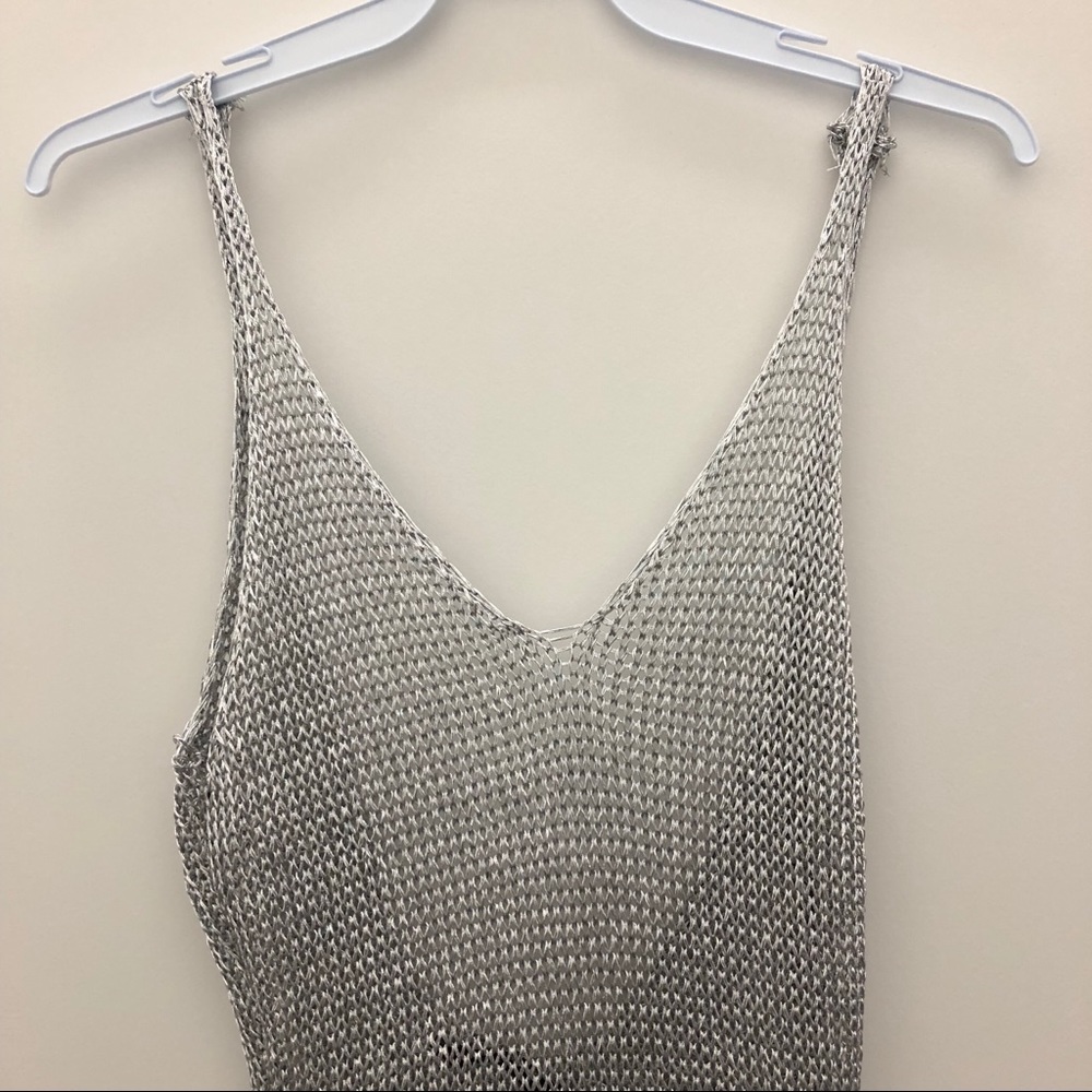 Silver Metallic Midi Dress